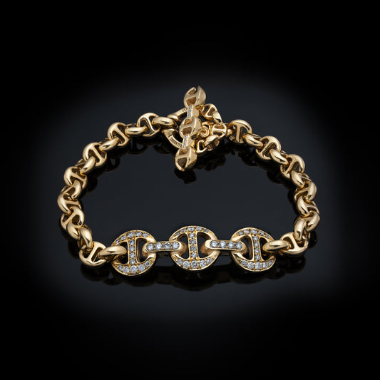 ANTIQUATED DIAMOND ID BRACELET