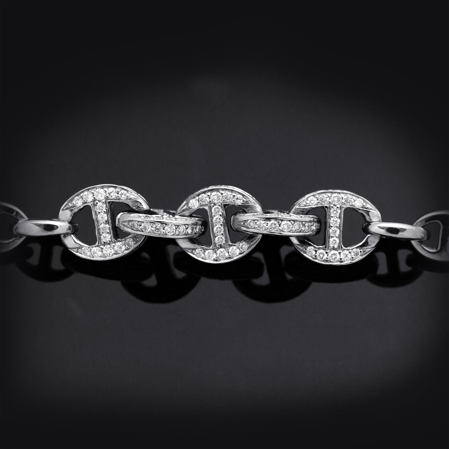 3MM FIVE LINK PAVE BRACELET
