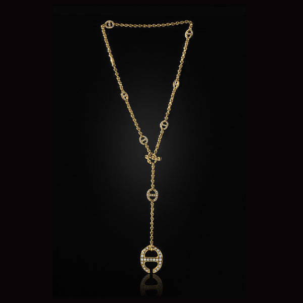 Grand Solo-Link Lariat with Diamonds