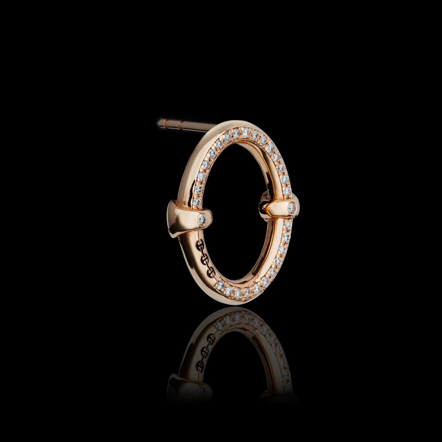 SMALL OVAAL EARRINGS WITH DIAMONDS