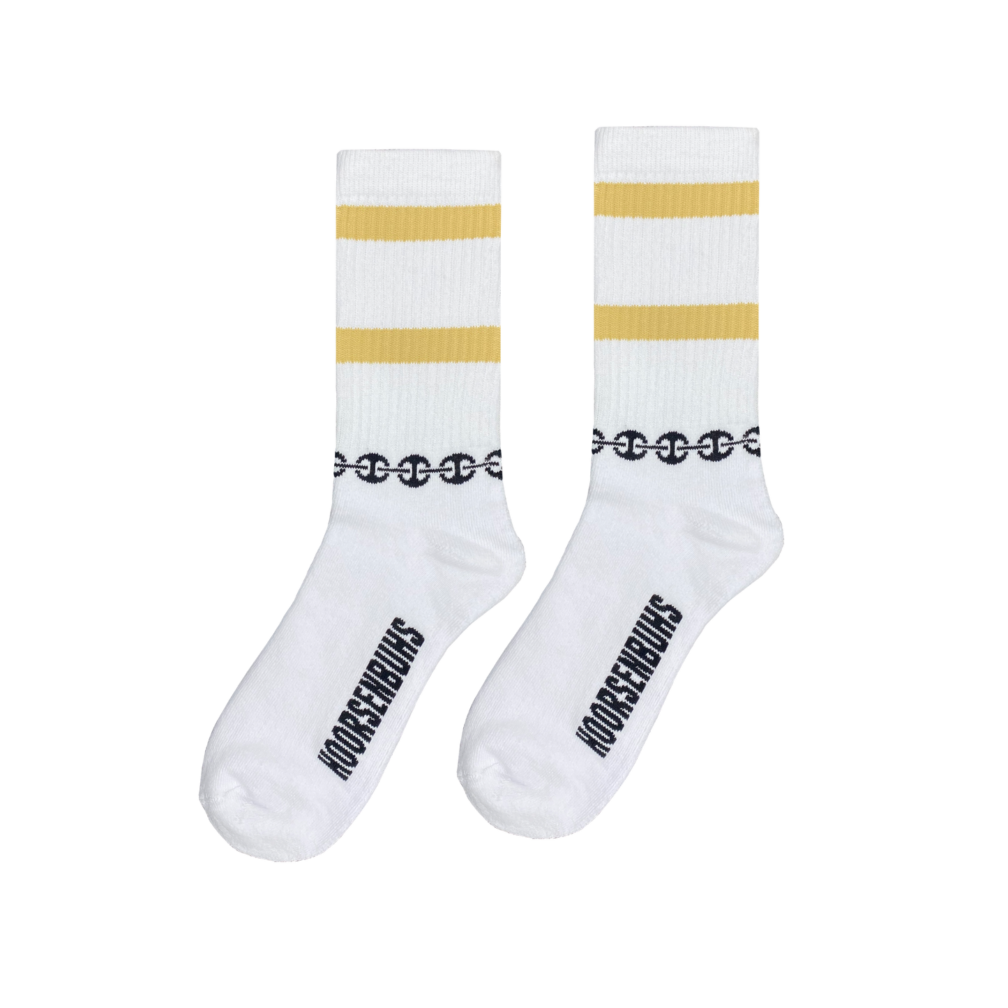 WHITE LINK CHAIN SPORT SOCK