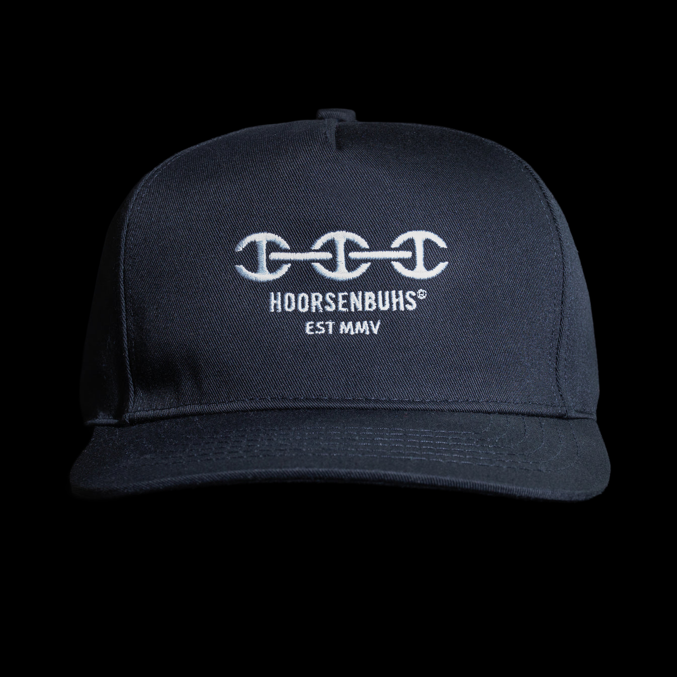 WHITE ON BLACK MAKERS MARK TWILL TRUCKER