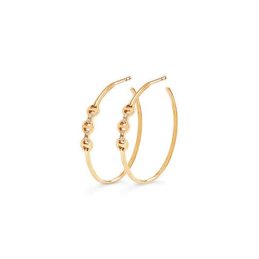 MINI HOOP WITH DIAMOND BRIDGES