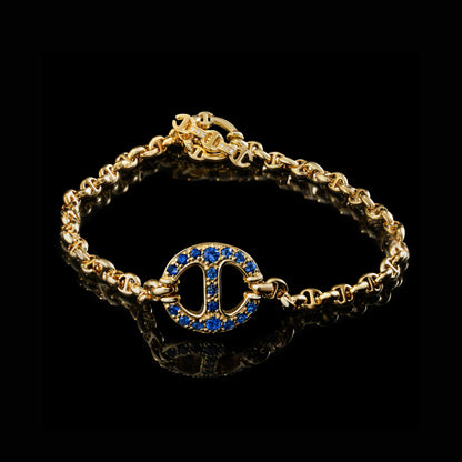 14MM SINGLE LINK BRACELET WITH DIAMONDS (EMERALDS, RUBIES, BLUE SAPPHIRES)