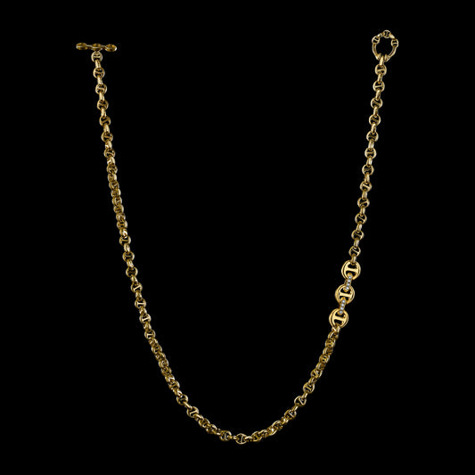 5MM OPEN-LINK™ NECKLACE WITH DIAMOND PENDANT - 22"