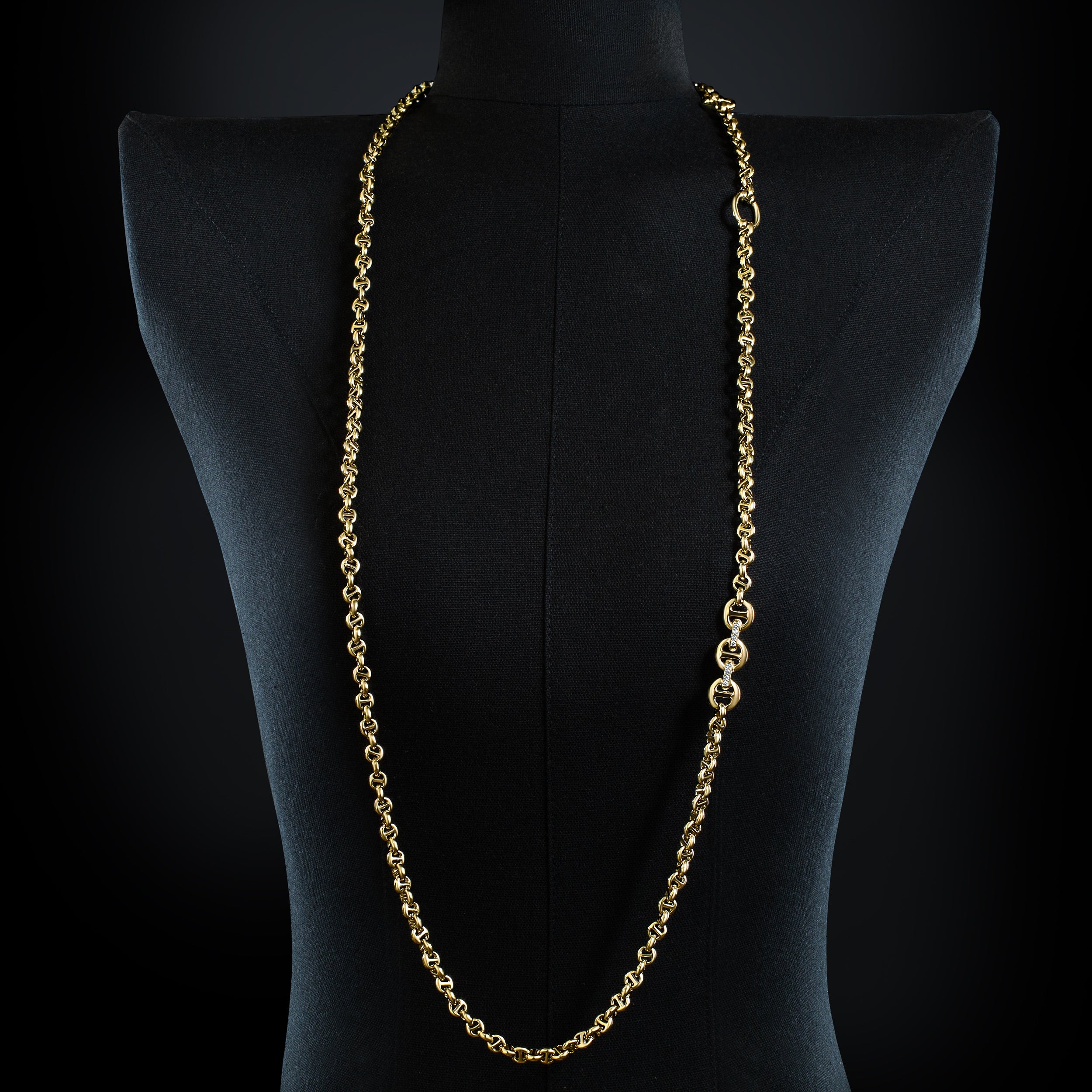 5MM OPEN-LINK™ NECKLACE WITH DIAMOND PENDANT - 42