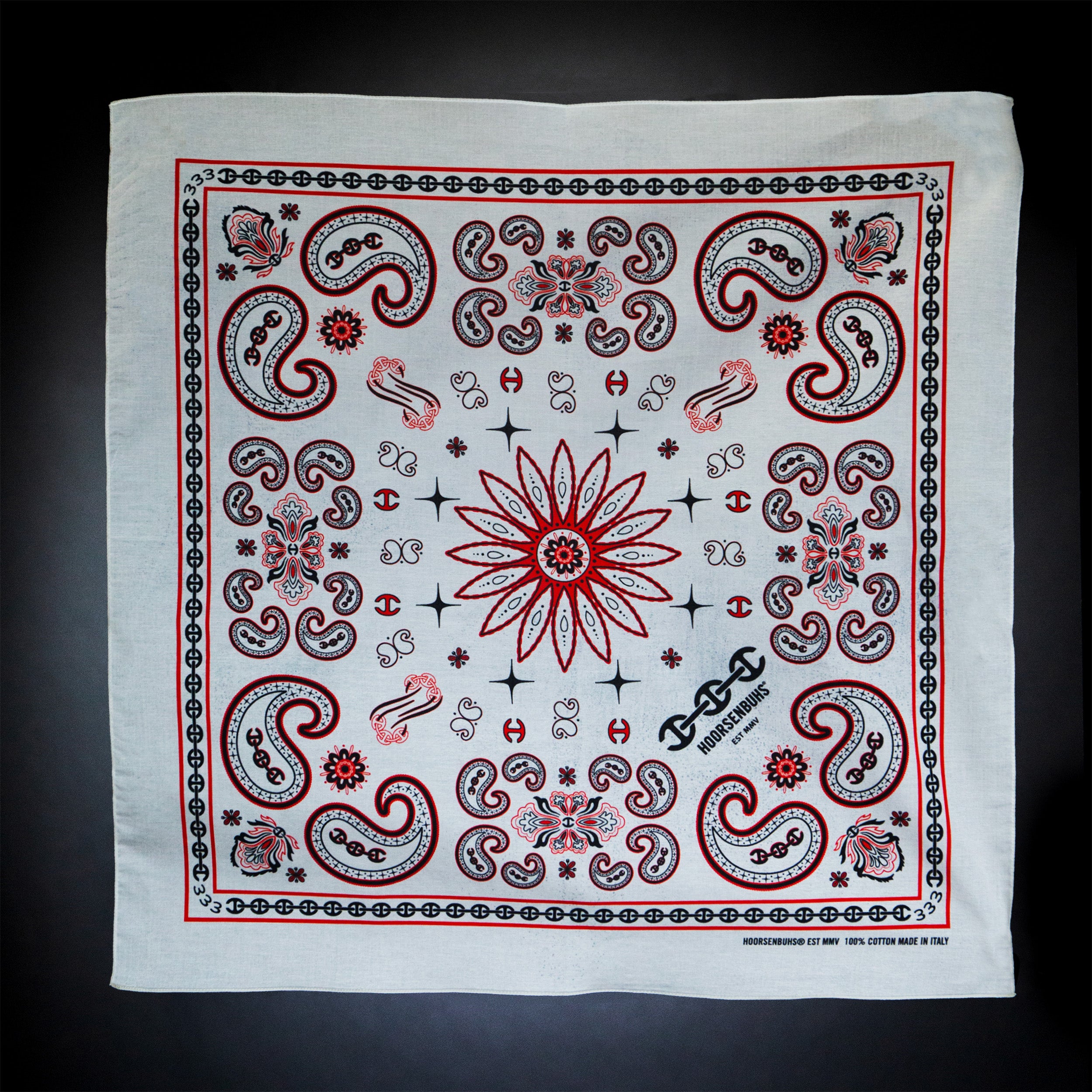 HOORSENBUHS® | WHITE PAISLEY BANDANA