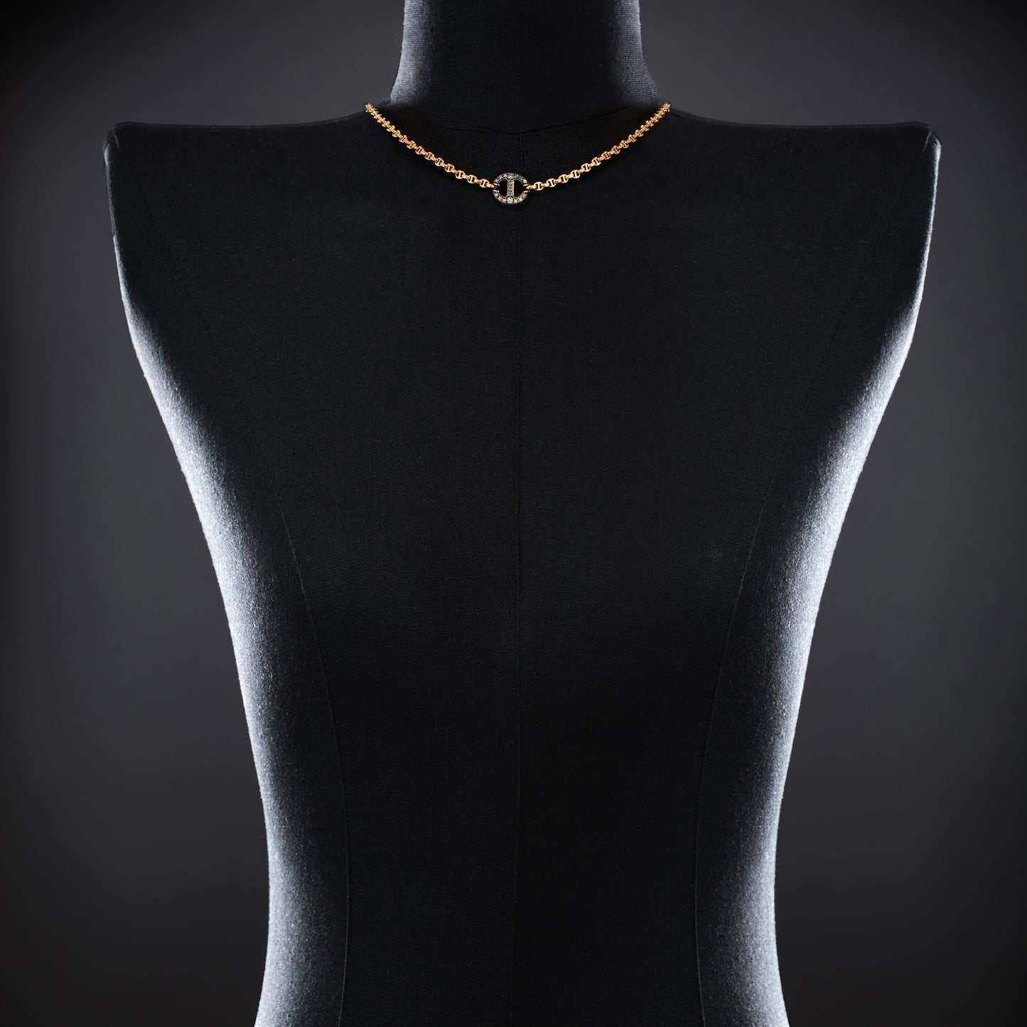 14MM SINGLE STATION NECKLACE WITH DIAMONDS - 16"