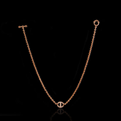 14MM SINGLE STATION NECKLACE WITH DIAMONDS - 16"