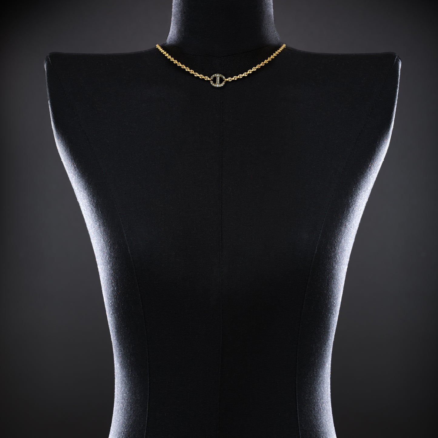 14MM SINGLE STATION NECKLACE WITH DIAMONDS - 16"