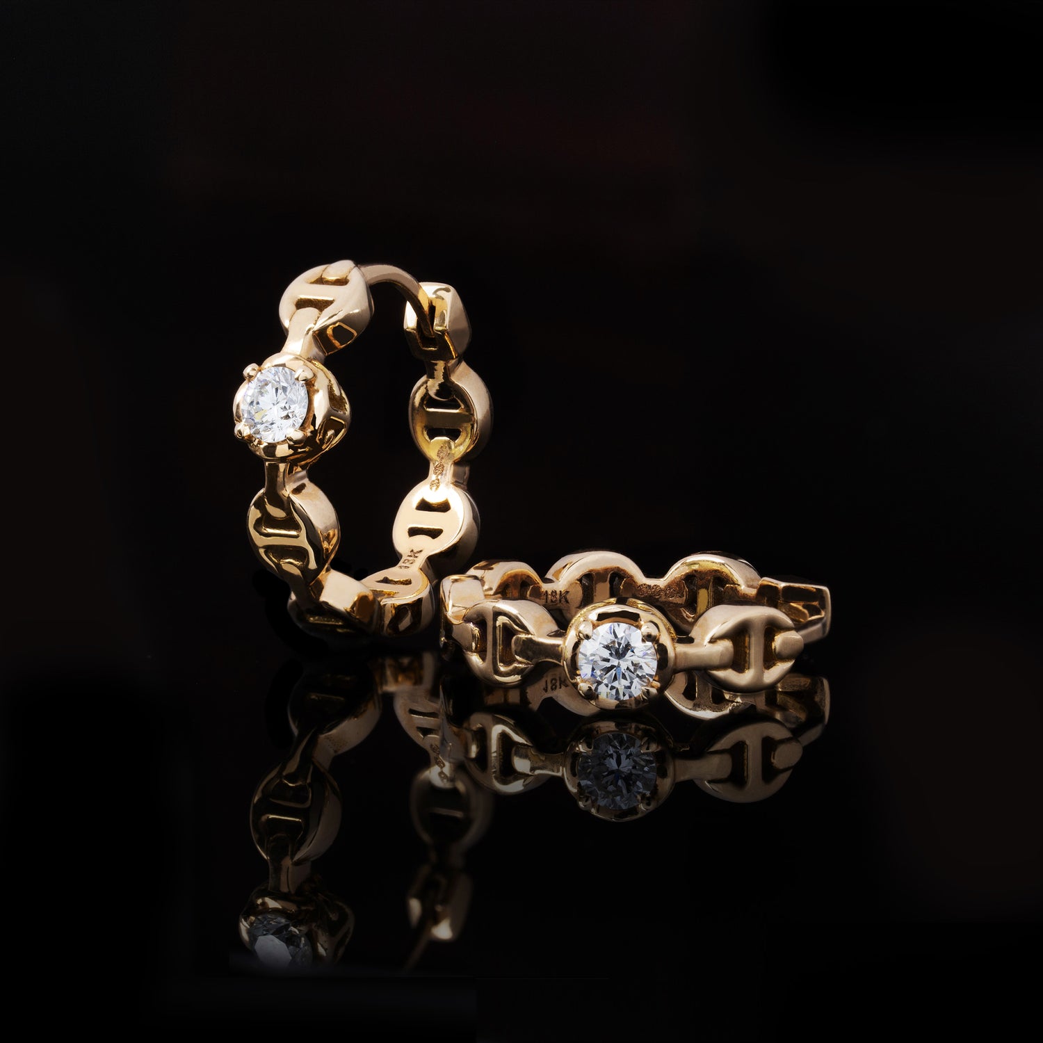 MICRO TRI-LINK HUGGIE WITH DIAMONDS