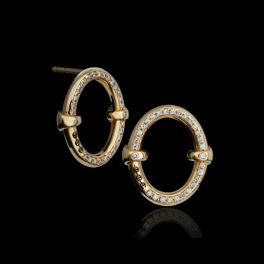 SMALL OVAAL EARRINGS WITH DIAMONDS