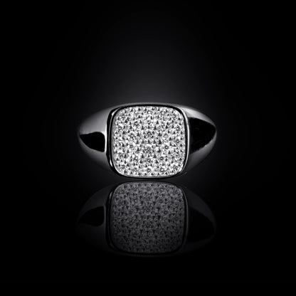 RECTANGLE SIGNET RING WITH DIAMONDS
