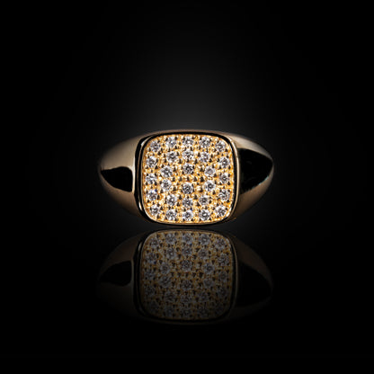 RECTANGLE SIGNET RING WITH DIAMONDS