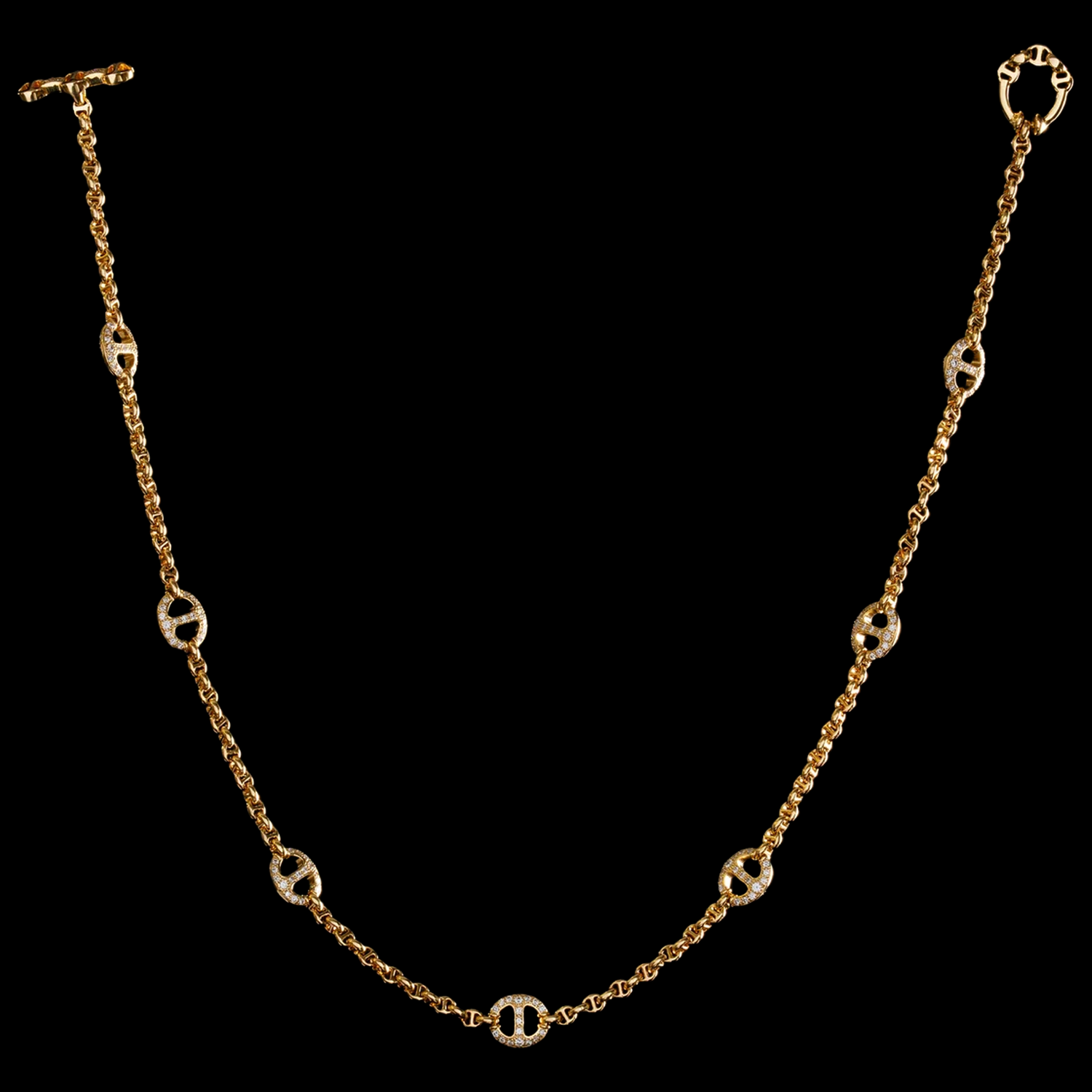 MICRO OPEN-LINK™ NECKLACE WITH 7, 10MM STATIONS - 16"