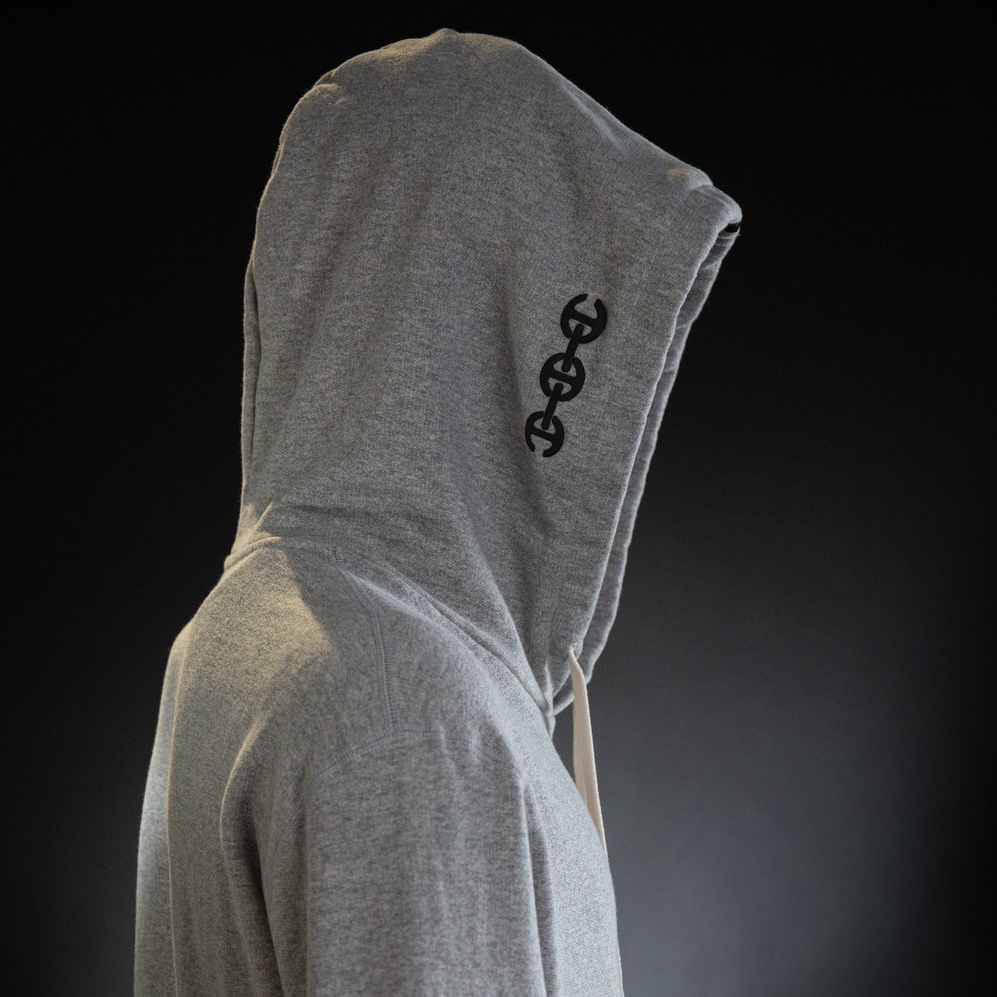 GREY PATCH HOODIE