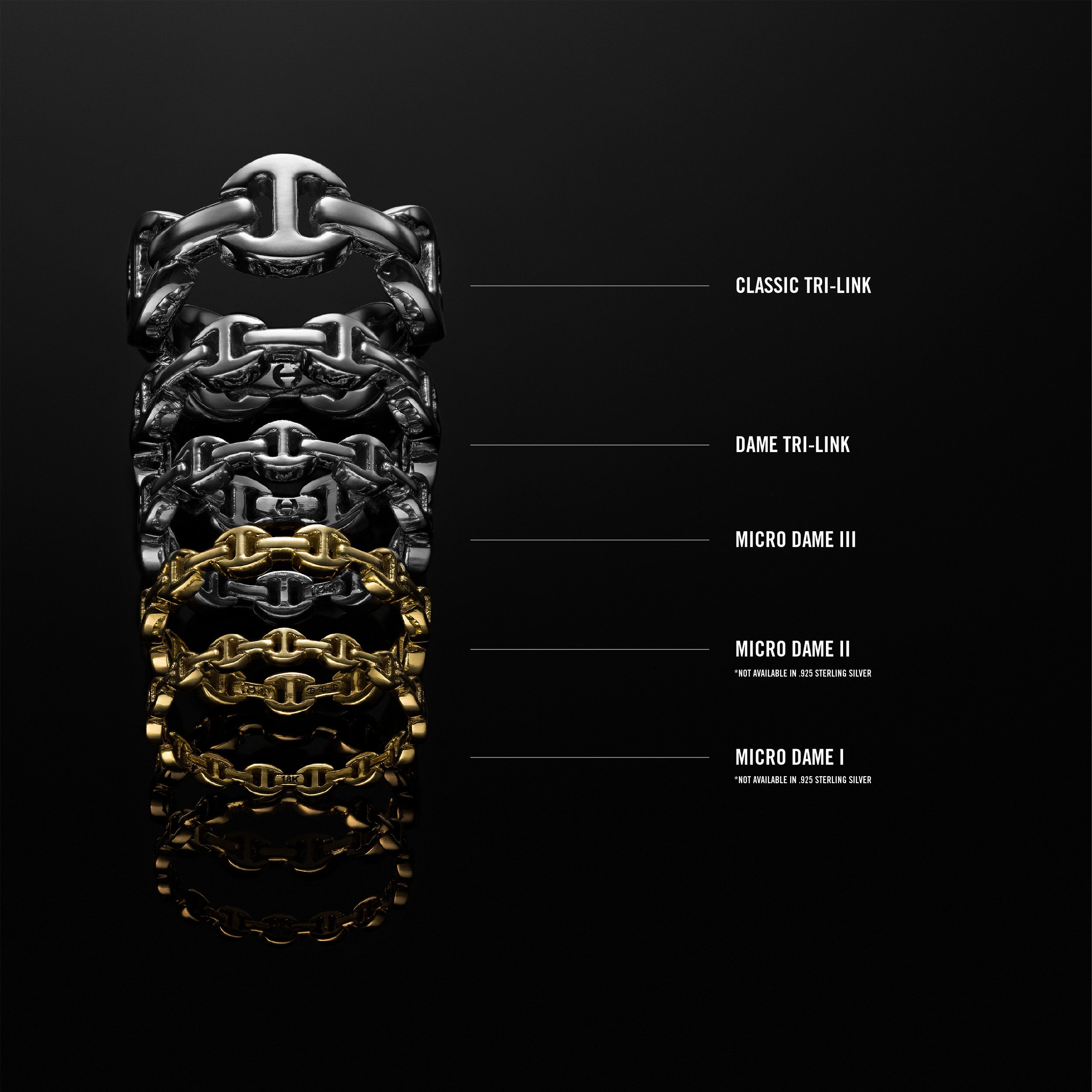 Classic Tri-Link With Diamond Bridges 5-8.5 | HOORSENBUHS®