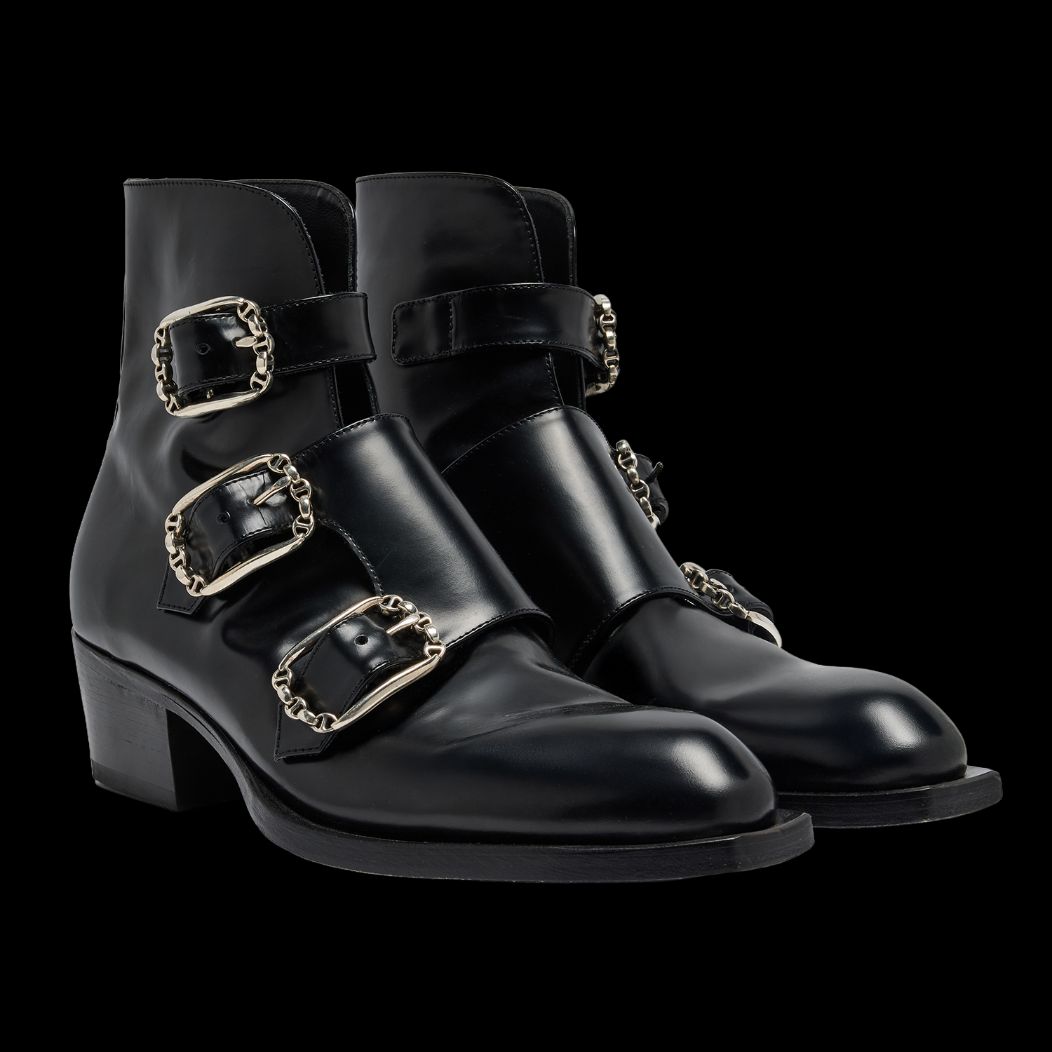 LEATHER MONK-STRAP BOOTS X 424