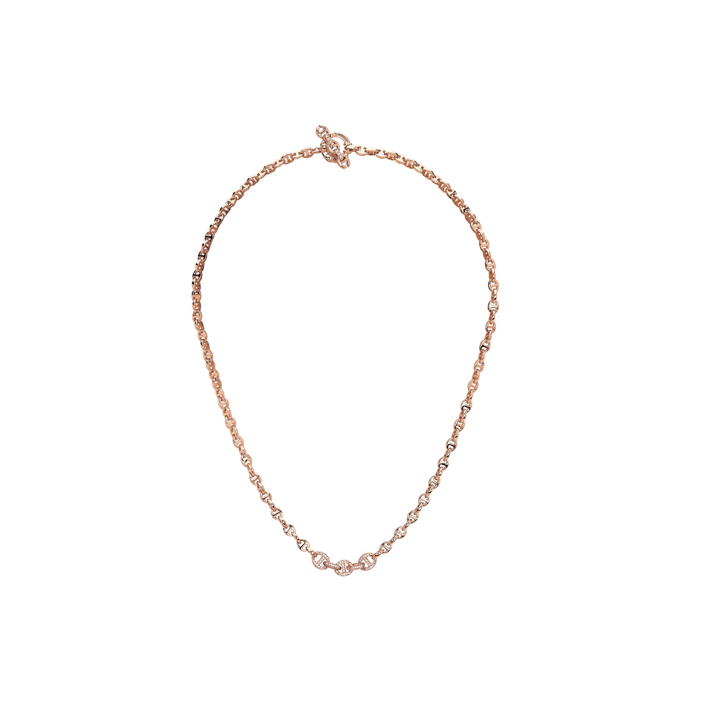 3MM OPEN-LINK™ NECKLACE WITH FIVE LINK PAVE