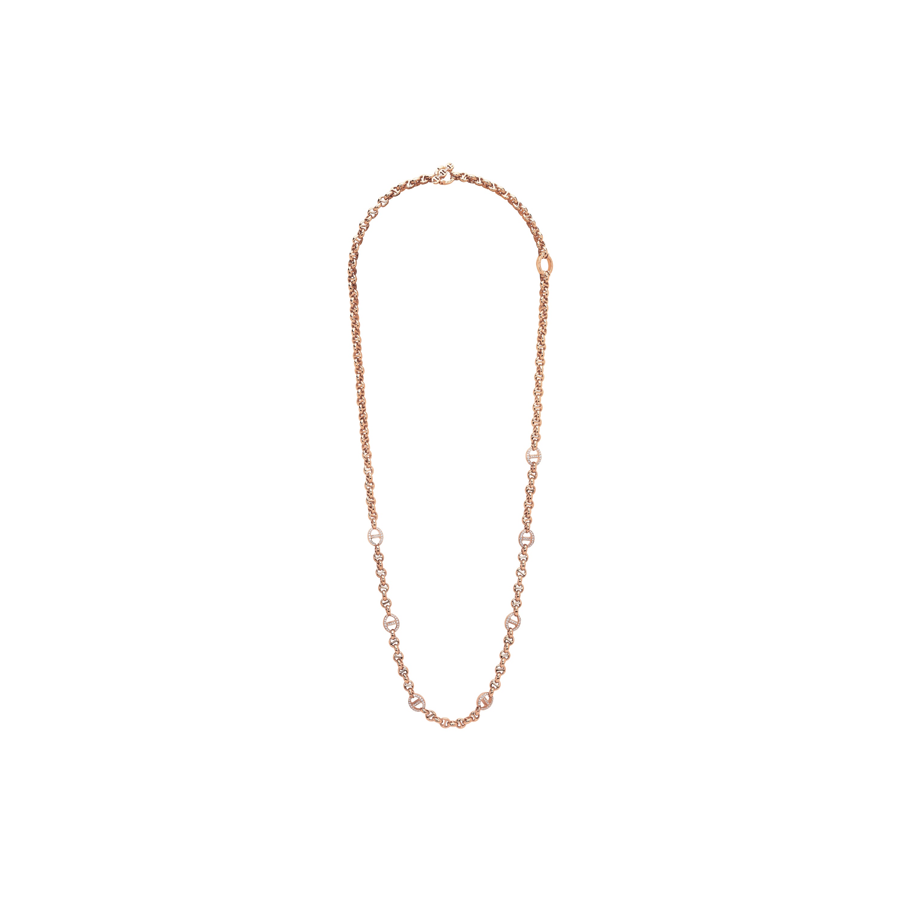 5MM OPEN-LINK™ NECKLACE WITH SEVEN 10MM LINKS WITH DIAMONDS