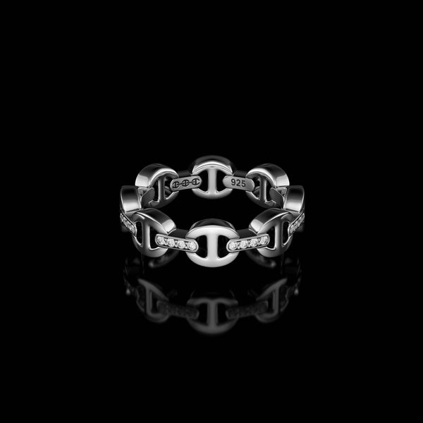 アクセサリー HOORSENBUHS TRI-LINK BRACELET HOORSENBUHS® | DAME TRI-LINK WITH DIAMOND BRIDGES | STERLING SILVER