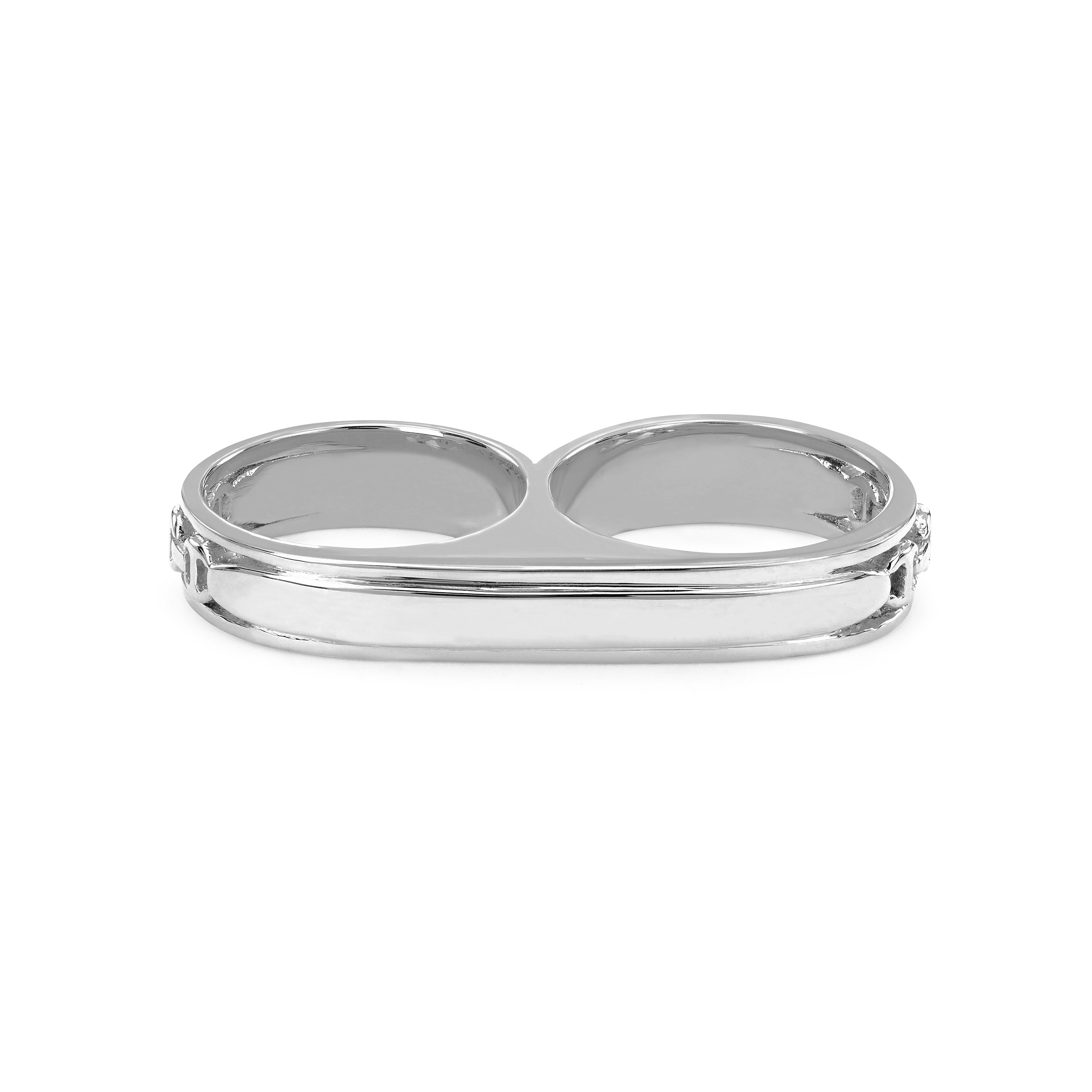 Buy designer Silver Rings Online - Blossom Two Finger Ring -Quirksmith