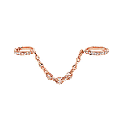 BONDED 3MM OPEN-LINKS WITH FIVE LINK PAVE