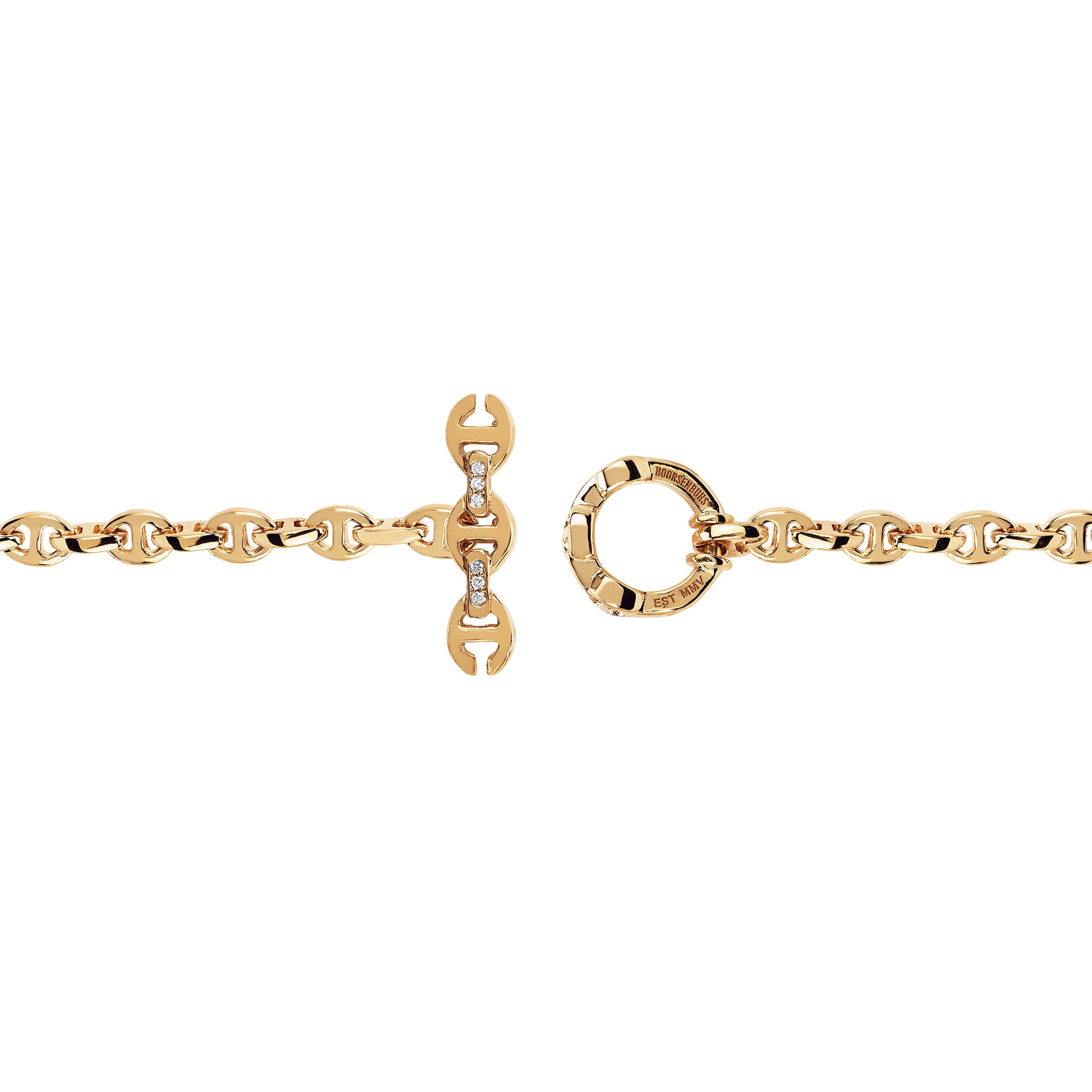 Hoorsenbuhs | 3mm Open-Link Monogram Bracelet 7 / 18K Rose Gold