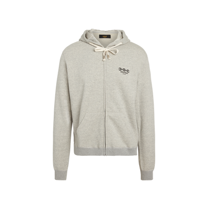 LEOPARD ZIP HOODED SWEATSHIRT